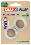 Klebefilm PET Eco & Crystal - 19mm x 10m, klar, 2 Rollen