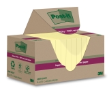 Haftnotiz Super Sticky 100% Recycling Notes - 47,6 x 47,6 mm, gelb, 12x 70 Blatt