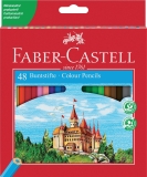 Farbstifte CASTLE - 48 Farben sortiert, Kartonetui mit Spitzer