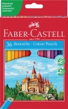 Farbstifte CASTLE - 36 Farben sortiert, Kartonetui mit Spitzer
