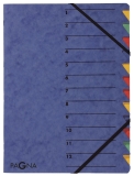 Ordnungsmappe EASY - 12 Fächer, A4, Pressspan, 265 g/qm, blau