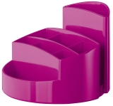 Schreibtischköcher RONDO - 9 Fächer, Gummifüße, Briefschlitz, New Colours pink
