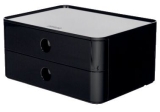 SMART-BOX ALLISON Schubladenbox - stapelbar, 2 Laden, jet black/jet black