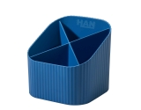 Schreibköcher KARMA - 4 Fächer, Recyclingmaterial, öko-blau