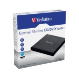 Externer Slimline CD/DVD-Brenner, mobiles externes Laufwerk, schnelle Datensicherung, mit Nero Burn & Archive - schwarz