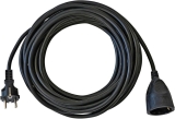 Kunststoff-Verlängerung - 10 m, schwarz, H05VV-F 3G1,5