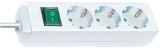 Steckdosenleise Eco-Line - 3-fach, 3m, weiß, Schalter