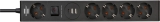 Steckdosenleiste - 5-fach, 1,5m, schwarz, 1x perm., 4 On/Off, 2x USB, 1x USB C PD