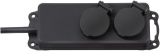 Steckdosen-Verteiler IP44 - 2-fach, 2m, schwarz, ohne Schalter, Outdoor