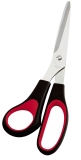 Schere Edelstahl - 21 cm, schwarz/rot, Softgriff, Linkshänder