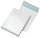 Faltentaschen - B4, ohne Fenster, 40 mm-Falte, Klotzboden, haftklebend, 140 g/qm, weiß, 250 Stück