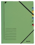 3907 Ordnungsmappe - 7 Fächer, A4, Pendarec-Karton (RC), 430 g/qm, grün