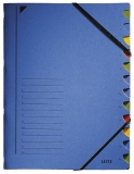 3912 Ordnungsmappe - 12 Fächer, A4, Pendarec-Karton (RC), 430 g/qm, blau