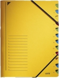 3912 Ordnungsmappe - 12 Fächer, A4, Pendarec-Karton (RC), 430 g/qm, gelb