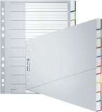 Plastikregister Blanko, A4, schräg, PP, 10 Blatt, grau