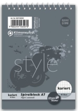 Spiralblock - A7, 40 Blatt, 70 g/qm, kariert