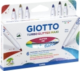 Faserschreiber Turbo Glitter Maxi - 6 Farben sortiert