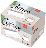 Briefumschlag Office in Shop Box - C6, hochweiß, haftklebend, ohne Fenster, 80 g/qm, 200 Stück