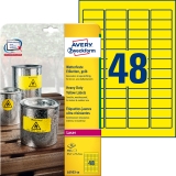 L6103-20 Folienetiketten - 45,7 x 21,2 mm, gelb, 960 Etiketten, permanent, wetterfest