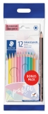 Farbstifte colour Pastell Promotion Set - 3 mm, Etui 12 St. sortiert + 1 Bleistift + Radierer