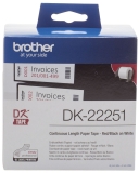 DK-Endlosetiketten Papier - 62 mm x 15,24 m, schwarz/rot auf weiß
