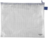 Reißverschlusstaschen - transparent/blau, A4, 355 x 270 mm
