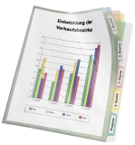 Registerhülle - PP, A4, transparente mit farbiger 5-fach Unterteilung