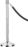 Personenleitsystem Seilständer - Chrom mit schwarzer Kordel ca. 150 cm