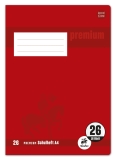 Heft PREMIUM LIN 26 - A4, 16 Blatt, 90 g/qm, 5 mm kariert mit Rand