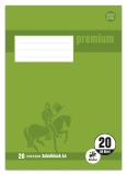 Schulblock PREMIUM LIN 20 - A4, 50 Blatt, 90 g/qm, blanko
