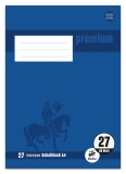 Schulblock PREMIUM LIN 27 - A4, 50 Blatt, 90 g/qm, liniert mit Randlinien