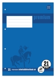 Arbeitsblätterblock PREMIUM LIN 21 - A4, 80 g/qm, 50 Blatt, beidseitig liniert mit Rahmen