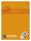 Collegeblock Premium LIN 28 - A4, 80 Blatt, 90 g/qm, orange, kariert mit Doppelrand