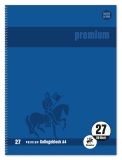 Collegeblock Premium LIN 27 - A4, 80 Blatt, 90 g/qm, blau, liniert mit Doppelrand