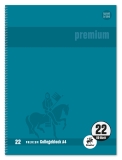 Collegeblock Premium LIN 22 - A4, 80 Blatt, 90 g/qm, grün, kariert mit Rand innen