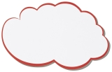 Moderationskarte - Wolke, 420 x 250 mm, weiß mit rotem Rand, 20 Stück