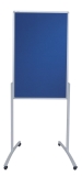 Kombi-Moderationstafel PRO - 78 x 125 cm, Stahl/Filz, Hoch/Querformat, höhenverstellbar, blau