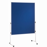 Moderationstafel ECO - 120 x 150 cm, blau/Filz, mit Rollen