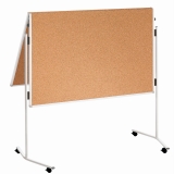 Moderationstafel ECO - 120 x 150 cm, braun/Kork, mit Rollen