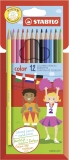 Buntstift - color - 12er Pack - mit 12 verschiedenen Farben inklusive 2 Neonfarben
