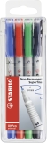 Folienstift - OHPen universal - wasserlöslich superfein - 4er Pack - grün, rot, blau, schwarz