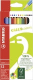 Umweltfreundlicher Buntstift - GREENcolors - 12er Pack - mit 12 verschiedenen Farben