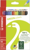 Umweltfreundlicher Buntstift - GREENcolors - 18er Pack - mit 18 verschiedenen Farben