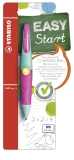 Ergonomischer Druck-Bleistift für Linkshänder - EASYergo 1.4 in türkis/neonpink - Einzelstift - inklusive 3 dünner Minen - Härtegrad HB