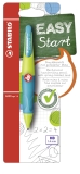 Ergonomischer Druck-Bleistift für Rechtshänder - EASYergo 1.4 in neonlimonengrün/aquamarin - Einzelstift - inklusive 3 dünner Minen - Härtegrad HB
