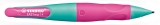Ergonomischer Druck-Bleistift für Linkshänder - EASYergo 1.4 in türkis/neonpink - Einzelstift - inklusive 3 dünner Minen - Härtegrad HB