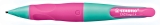 Ergonomischer Druck-Bleistift für Rechtshänder - EASYergo 1.4 in türkis/neonpink - Einzelstift - inklusive 3 dünner Minen - Härtegrad HB
