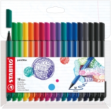 Filzschreiber pointMax - 0,8 mm, 18 Farben sortiert, Etui