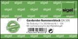 Garderobe-Nummernblock - nummeriert 1-500, 105 x 50 mm, 5 x 100 Stück, 2-fbg. sortiert