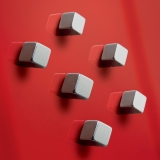 SuperDym-Magnete C5 Strong, Cube-Design, silber, 6 Stück